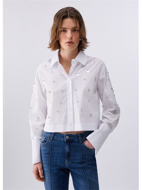 Camicia boxy con ricami gioiello LIU JO | WA6173T039A/11111